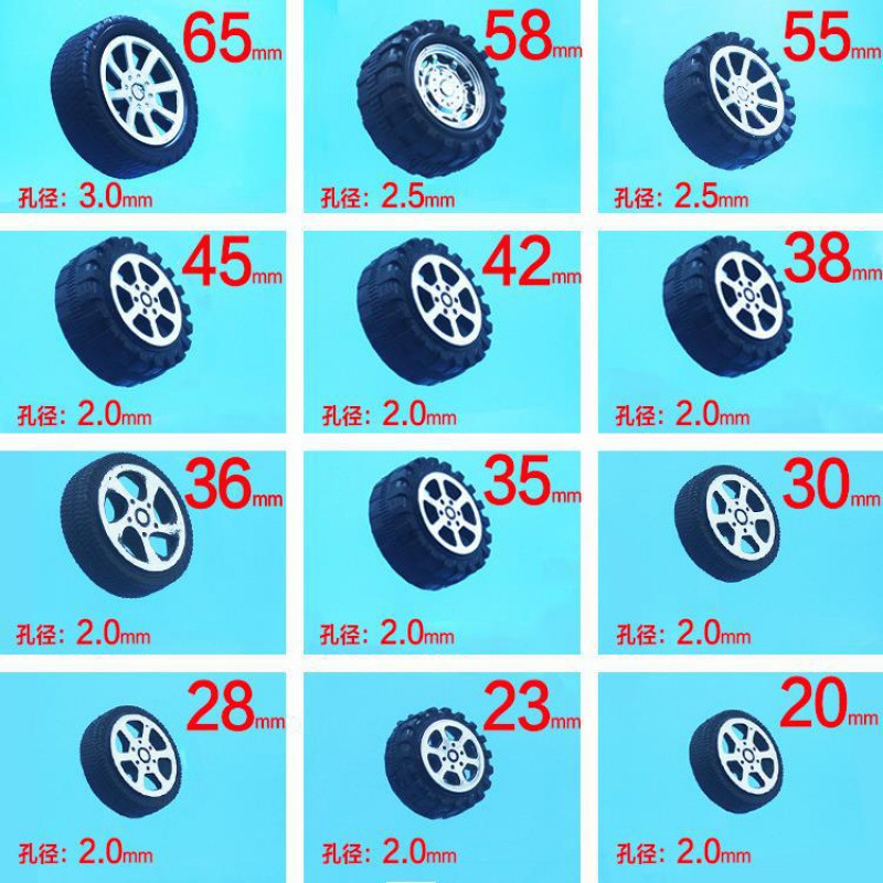 Toy Four-Wheel Drive Plastic Wheels Remote Control Wheels Technology Small Production Accessories DIY Toy Car Tires Toy Four-Wheel Drive Plastic Wheels Remote Control Wheels Technology Small Production Accessories DIY Toy Car Tires