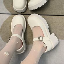 厚底松糕白色玛丽珍小皮鞋女复古英伦风2025年春秋季新款日系鞋