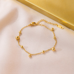 Universal sophisticated fashionable jewelry stainless steel, beaded bracelet, french style, simple and elegant design, does not fade 4