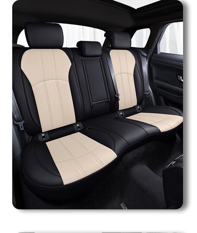 Custom-fit car seat covers, suitable for all seasons, with a full wrap-around design, 360-degree coverage, perforated leather for breathability, and designed specifically for your car model