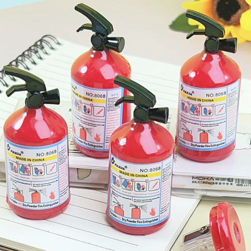 Cartoon-shaped creative fire extinguisher pencil sharpener, single hole pencil sharpener, children's pencil sharpener, primary school student stationery