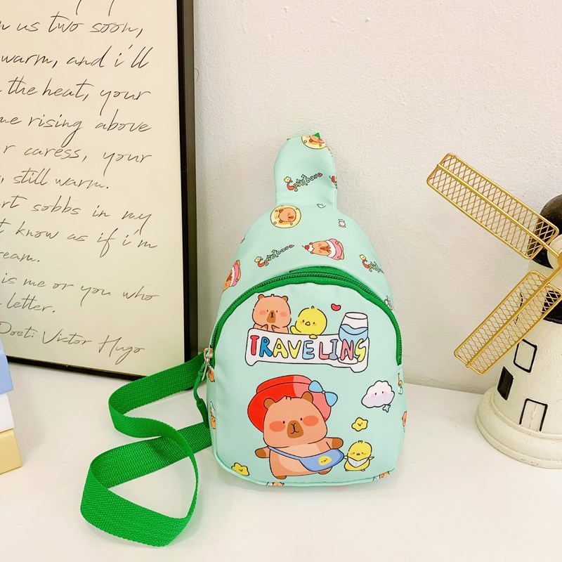 Bolsos de pecho de dibujos animados japoneses para niños y niñas encantadores carteras de cambio de bebé Capibara nuevas bolsas de impresión para niños