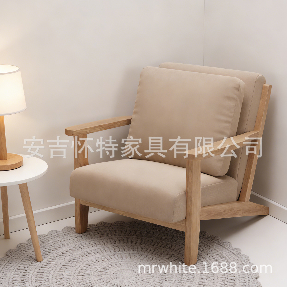 Cafe Table and Chair Set, Milk Tea Shop Single Sofa, Solid Wood Leisure Meeting Booth, Bar Lounge, Factory Wholesale