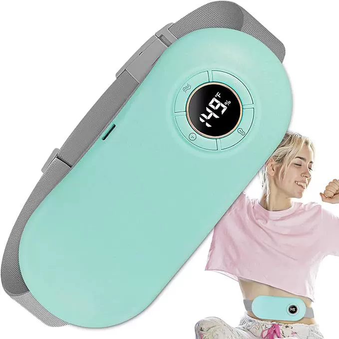 跨境 数显加热暖宫腰带暖宫宝 震动热敷护腰带女生经期大姨妈神器