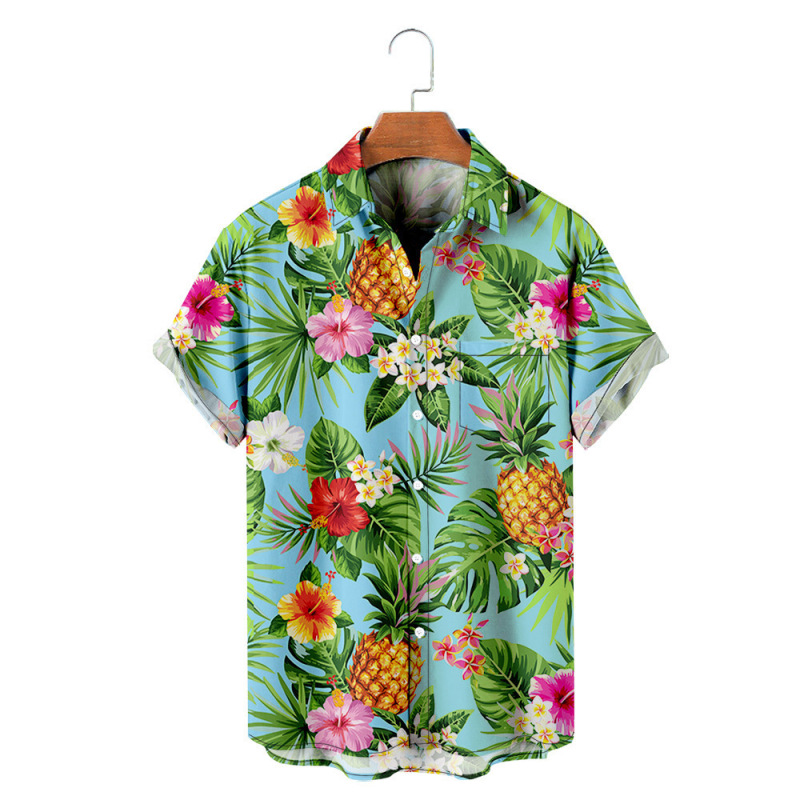 2022 Amazon's New Cross-Hawaii Style 14 Digital Printed Trendy Loose Short-Sleeved Shirt for Young Men 2022 Amazon's New Cross-Hawaii Style 14 Digital Printed Trendy Loose Short-Sleeved Shirt for Young Men