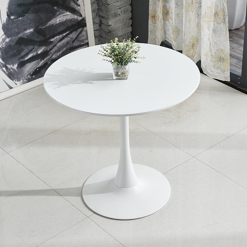 Nordic Balcony Small Round Coffee Table Sales Office Leisure Reception Negotiation Table White Table Light Luxury Rock Slab Dining J&