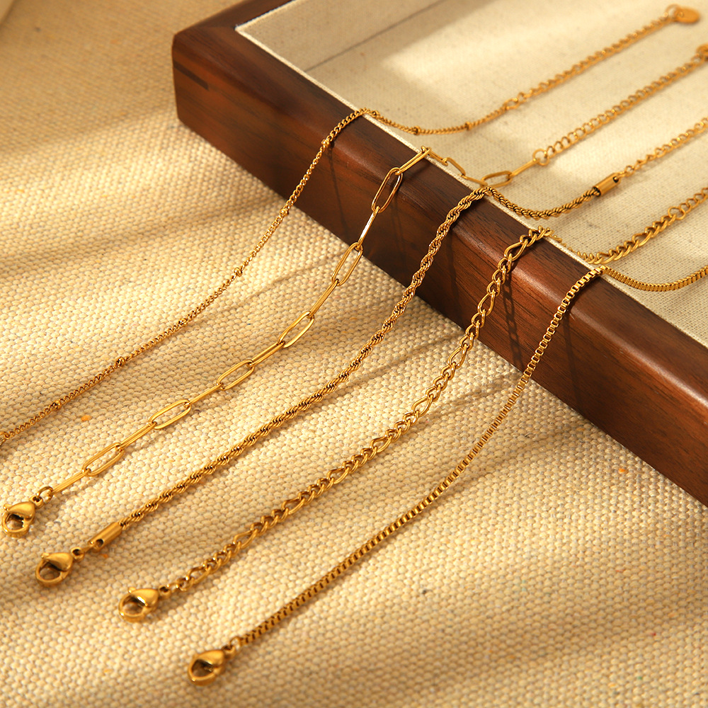 Unisex Gender IG Style Geometric 304 Stainless Steel Twisted Rope Chain Chain Necklace In Bulk