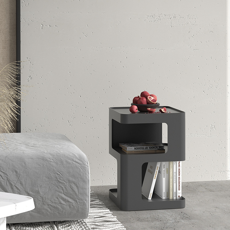 Sofá creativo simple mesa de té moderna de lujo ligera pequeña mesa doméstica de ángulo nórdico varios gabinetes laterales escritorio de cabecera del dormitorio