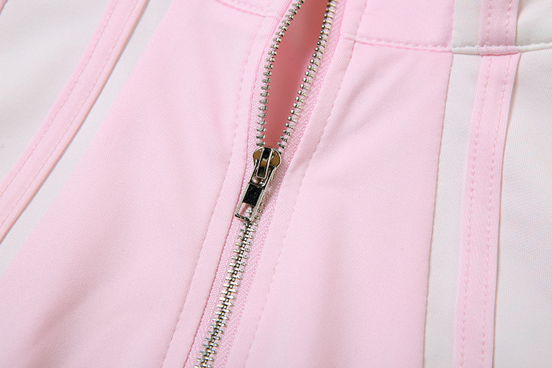 Spring Summer Women Sexy Cropped Zipper Top Slim Fit Hip Wrapped Short Skirt Set Women