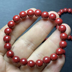 爆款紫金砂高含量帝王红砂手链手串紫沙红色原矿朱砂散珠厂家直销