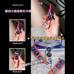 【一件代發】網紅2024款防風打火機可愛彩色火焰齒輪轉動帕恰狗送