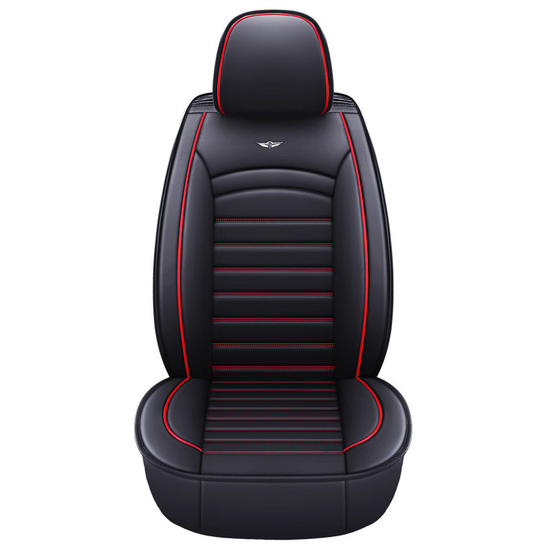 H8 full leather single black red 1