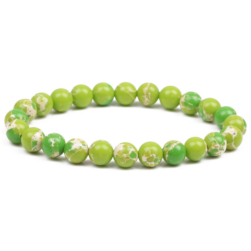 Directo de fábrica de piedra natural pulsera de cuentas Emperador ágata negro pulsera de mineral de hierro acabado pulsera al por mayor