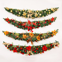 圣诞节牛角藤条花环藤圈树门挂圣诞装饰酒店橱窗场景布置道具挂饰