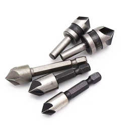 82度五刃倒角器木工开孔导向倒角刀沉头钻木料定心锪钻5支装Diy