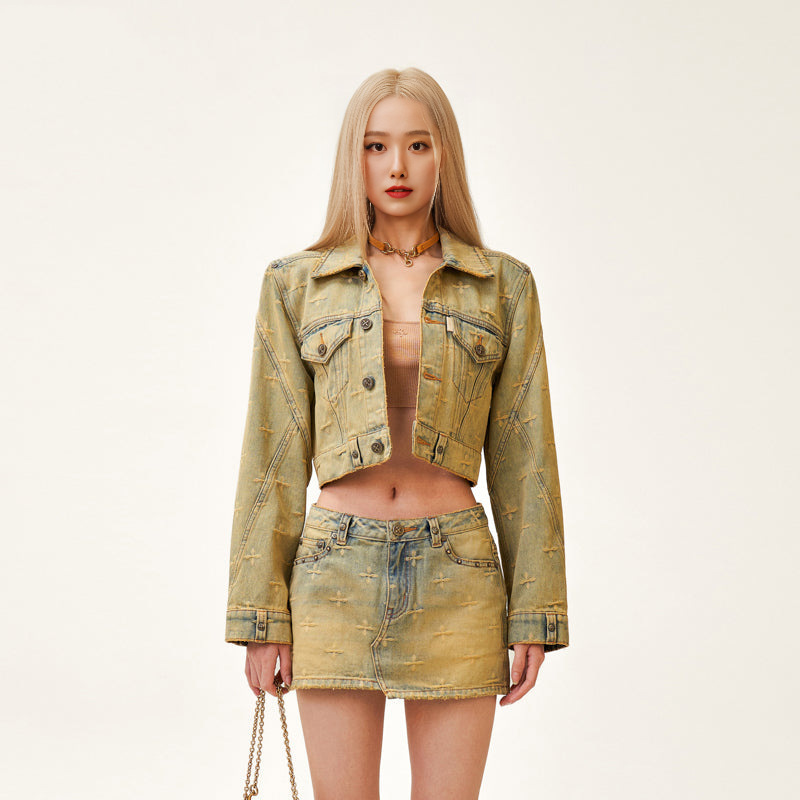 SMFK Temple Garden Denim jacket Aurora Blue