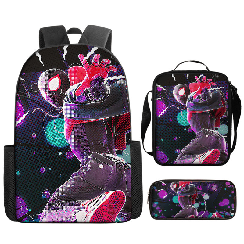 Cross-border nuevo Marvel Spider-Man mochila de estudiantes de primaria y secundaria mochila de dibujos animados de gran capacidad mochila de almuerzo