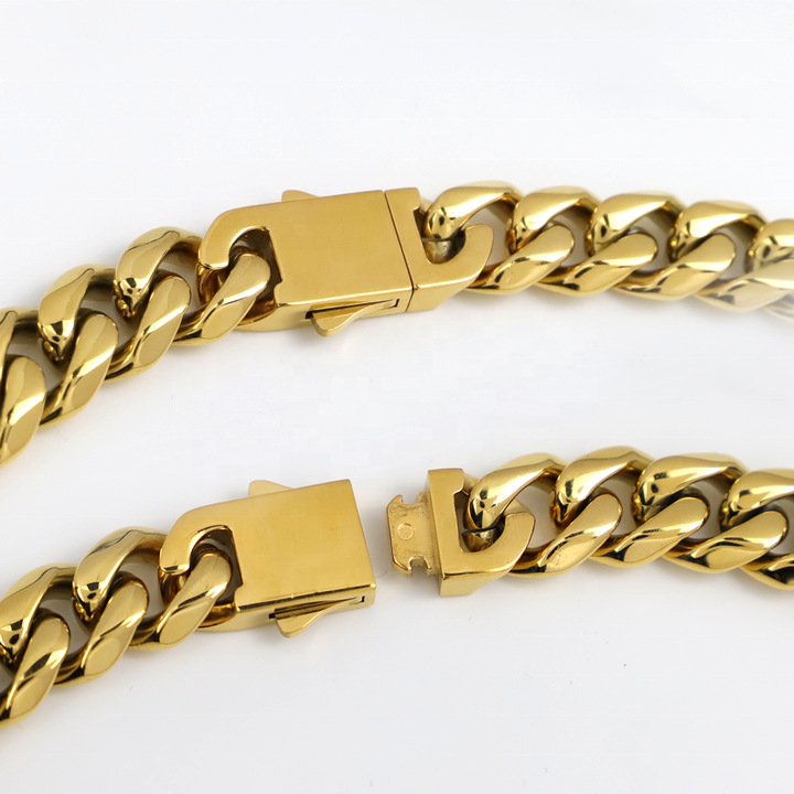Men's Cuban Link Bracelet Stainless Steel Waterproof Jewellery_voghion.com