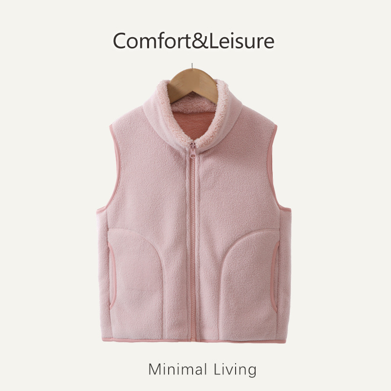 Niños chaleco de terciopelo engrosado otoño invierno uniformes calientes artefactos de niños padres niñas hombros de abrigos sin mangas calientes