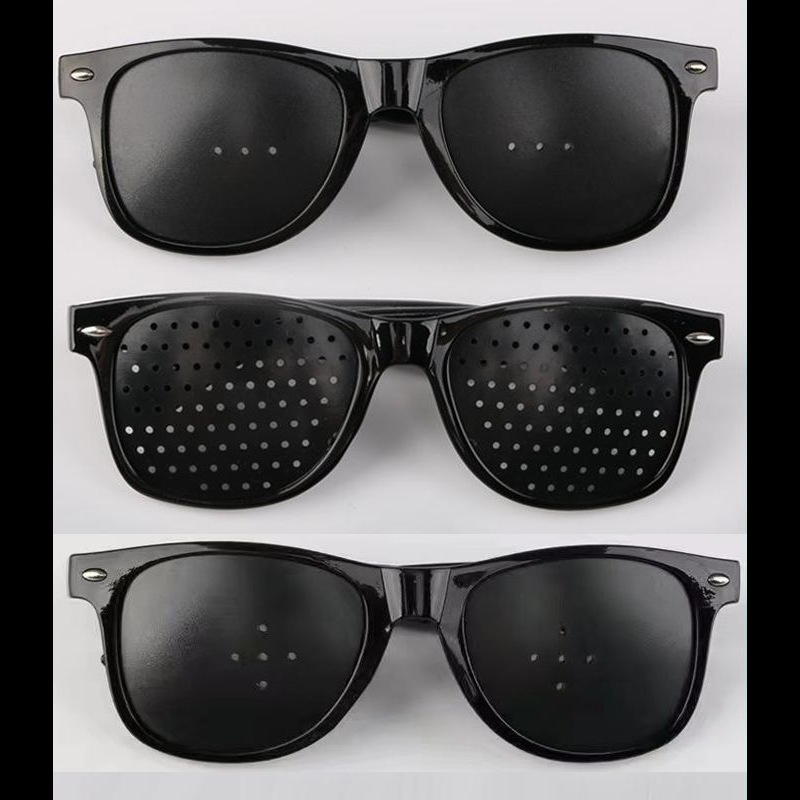 Small Hole Black Glasses, Three-Hole Pinhole Glasses, Multi-Hole Glasses, Three-Hole Glasses for Strabismus
