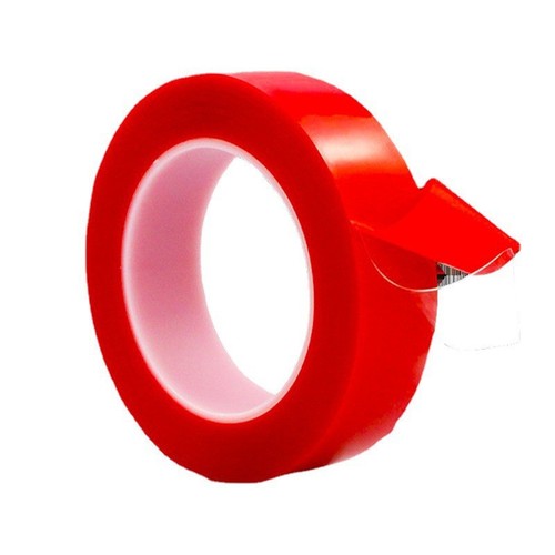 0.7 Transparent Red Film Double-Sided Tape Wholesale Temperature Resistant and Waterproof Car Nameplate Adhesive High Viscosity Traceless Nano Tape