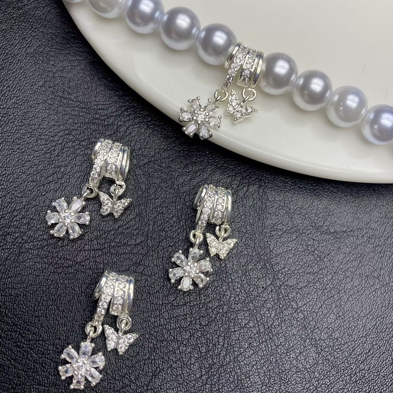小さな花蝶ドロップ手作り diy14k クリスタルブレスレットブレスレットオリジナルジュエリーアクセサリーダイヤモンド高色保持|undefined