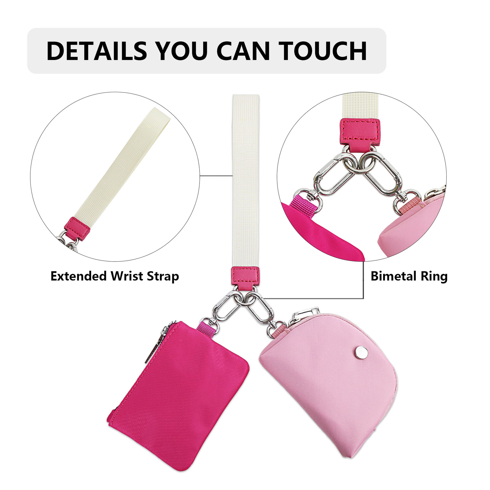82g Weight Polyester Lining Material Zipper Closure Type Coin Purse Bags Type 1 Piece Quantity Daily Occasion Nylon Material Solid Color Pattern All Seasons Season Unisex Gender Simple Style Style Semicircle Shape Pink + White Black Black Gray Nylon Solid Color Semicircle Clutches 40