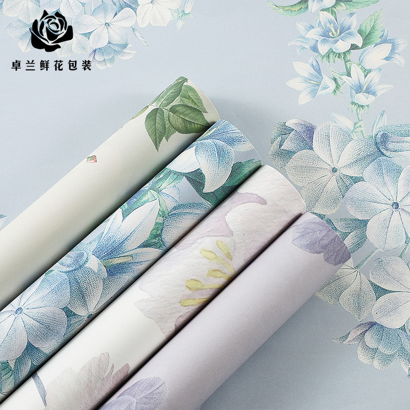 【卓兰】新款花绘系列包装纸鲜花花束包装纸花店用品材料批发