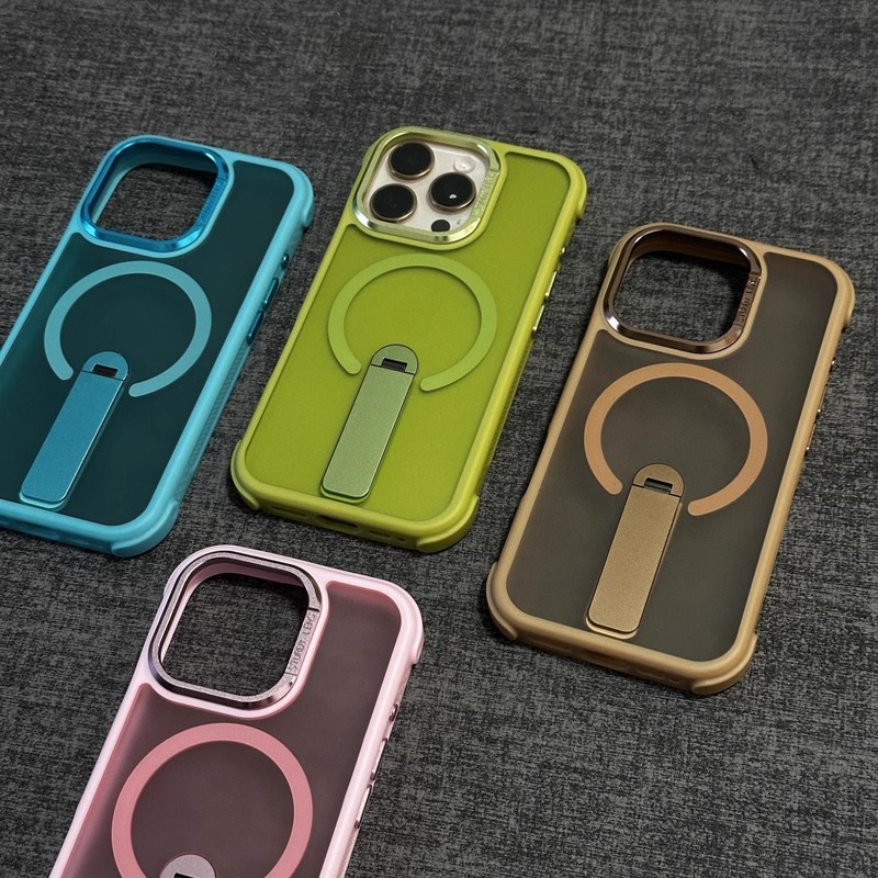 适用iPhone16promax站立式旋转磁吸支架手机壳苹果15肤感保护套14|undefined
