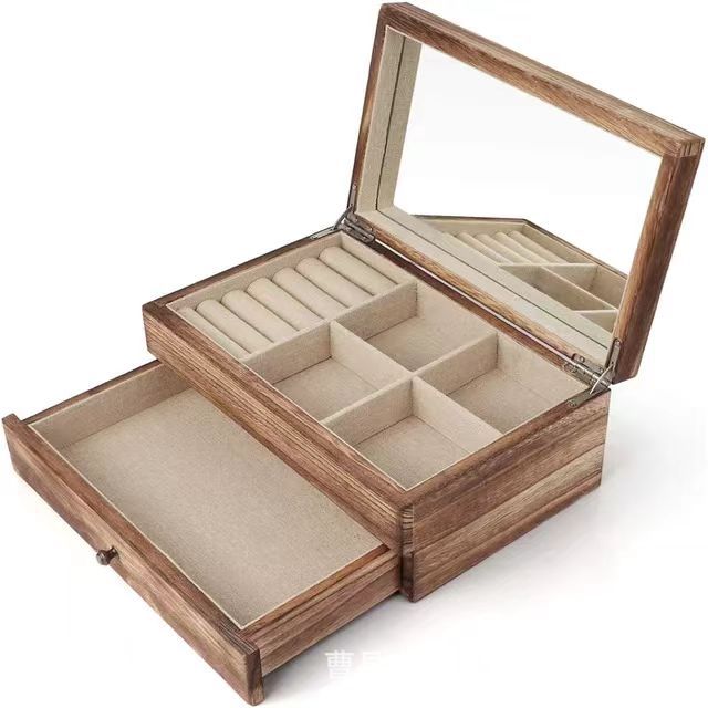 Double-layer storage system from natural wood