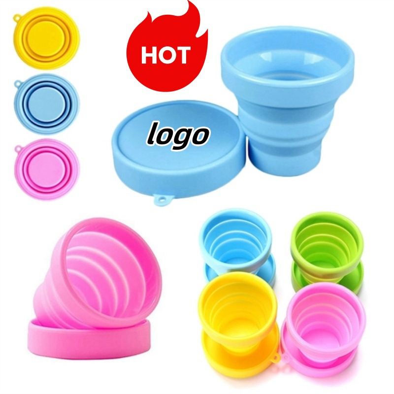 Al aire libre de viaje plegable taza de agua de silicona enjuague bucal taza retráctil de viaje mini taza de agua portátil comprimido taza plegable