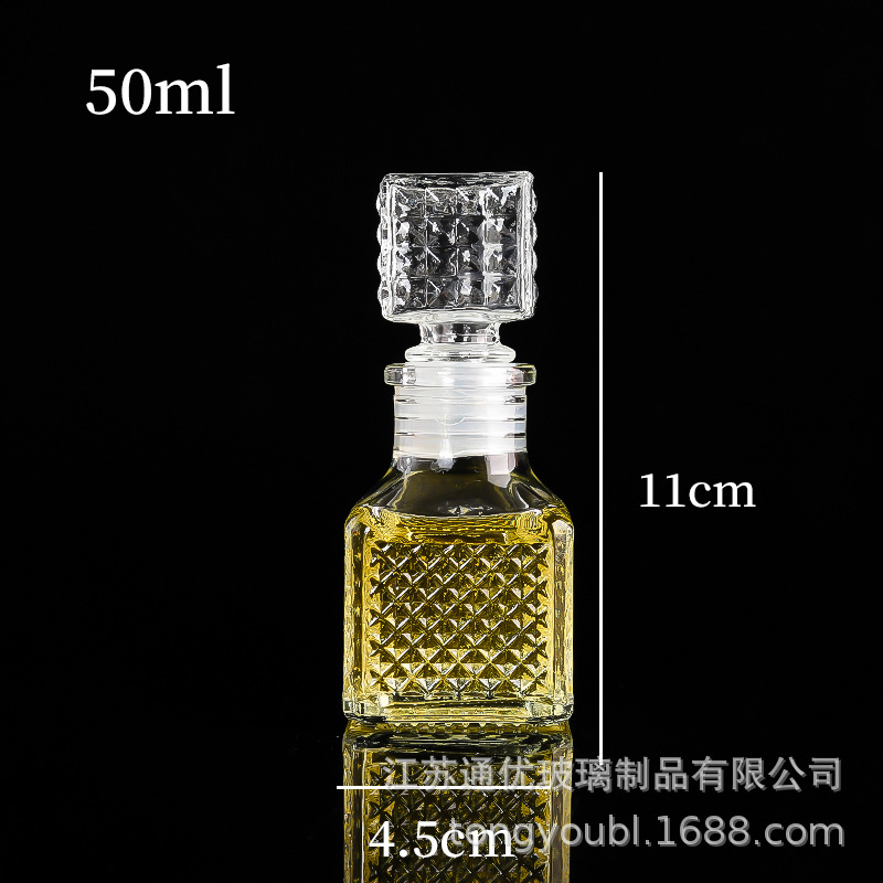 Pequeña botella de vino de vidrio resistente a altas temperaturas decantador a prueba de fugas pequeña botella de vino decoración moderna simple 50ml-150ml separador de vino