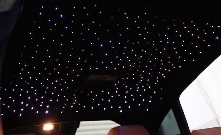 Flashing RGBW starry sky car sound-controlled fiber optic lights, remote control, mobile app control, car music starry sky modification
