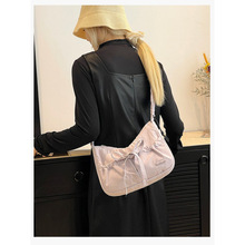 Colorful Fox韩版ins芭蕾风抽绳褶皱单肩包蝴蝶结斜挎通勤女包