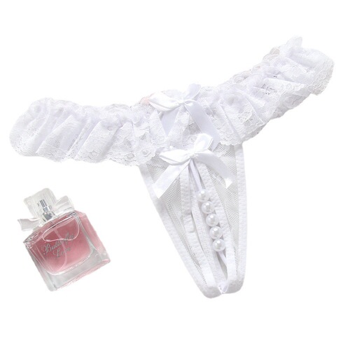 Write Mercy Lace Crotchless T-Pants Pearl Sexy Panties Feminine Transparent Hot No-Take-Off T-Pants Large Size