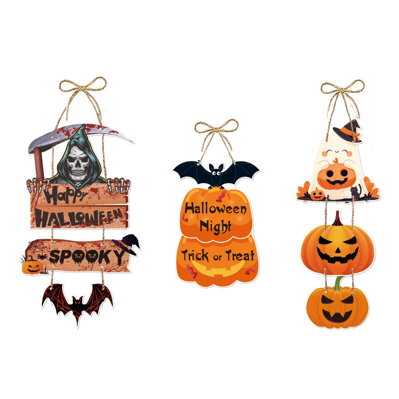 ハロウィンドア吊り下げハロウィンパーティー装飾カボチャコウモリドア吊り下げゴーストフェスティバル装飾雰囲気装飾小道具|undefined