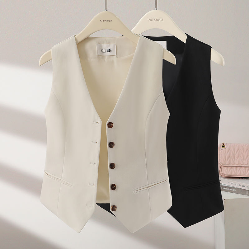 French British Style Suit Vest for Women Spring and Summer 2025 New Korean Style Loose Outer Sleeveless Vest Vest Jacket