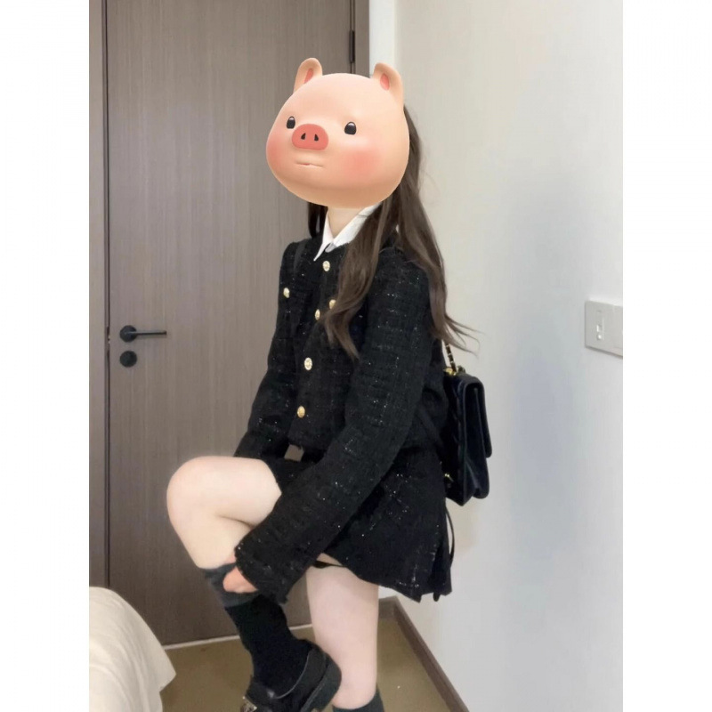 法式富家千金小香风连衣裙女秋秋小个子高级感小众名媛套装两件套|undefined