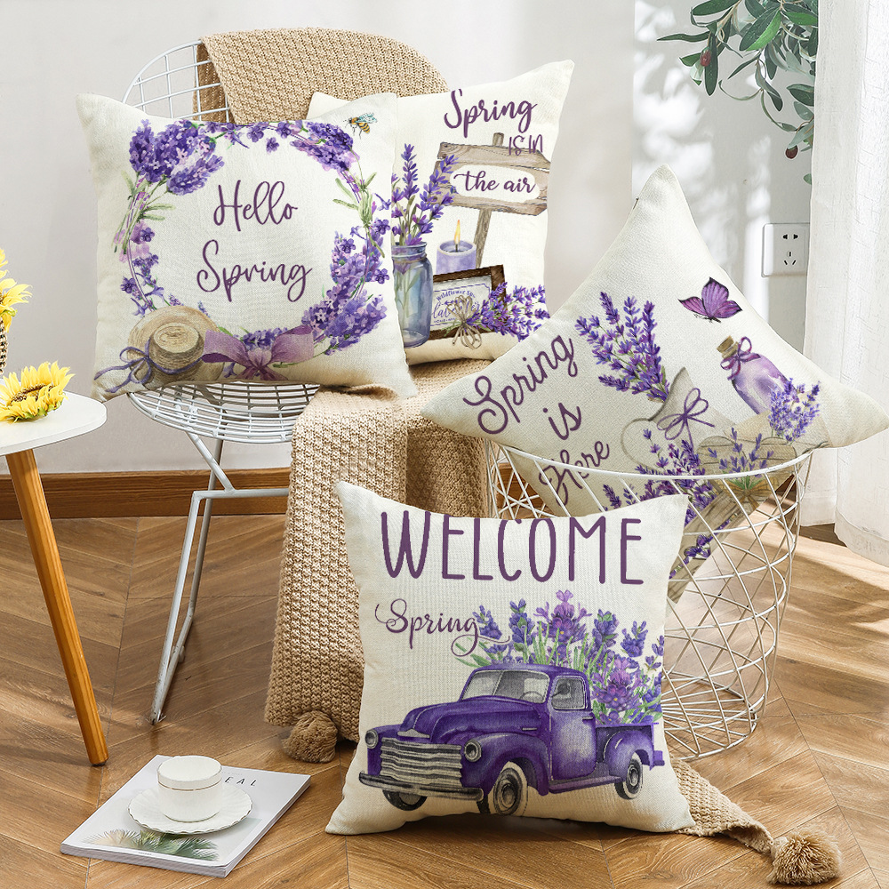 New Spring Pillowcase Tulip Car Decoration Sofa Pillow Bedside Backrest Amazon Home Pillowcase