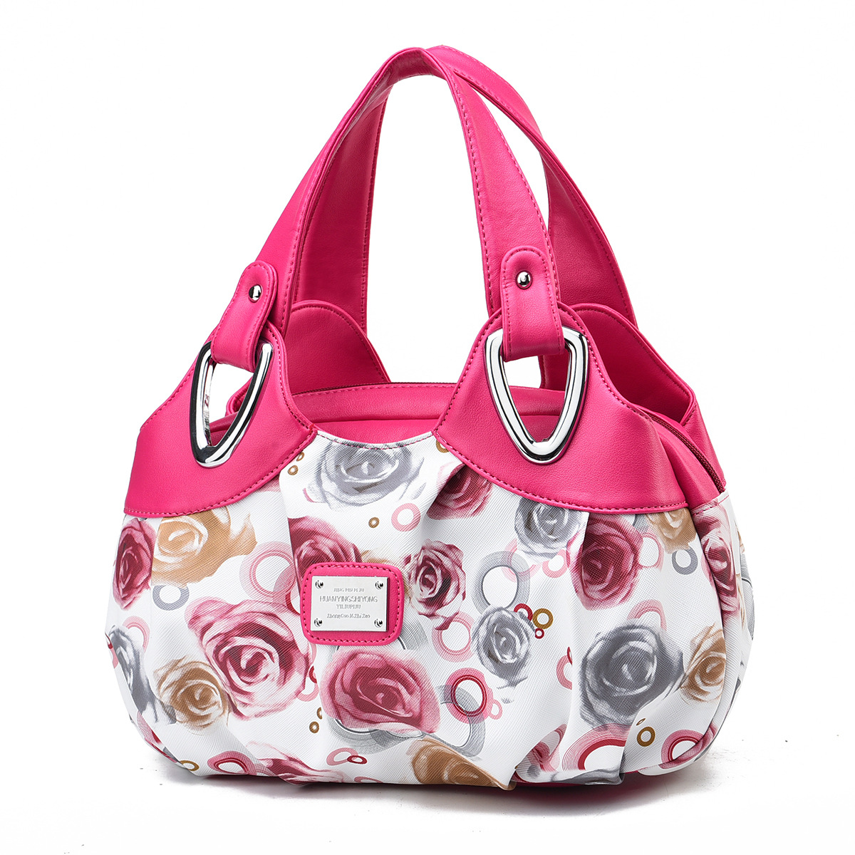 Women's Large Pu Leather Flower Elegant Sewing Thread Dumpling Shape Zipper Cloud Shape Bag display picture 11