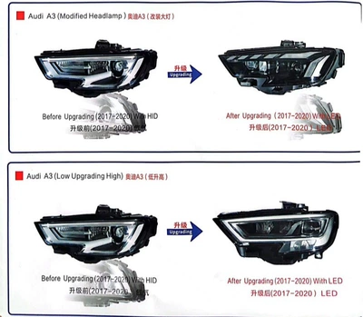 Bumper Large Surround S3 Modified Big Surrounded - 17-20-models-a3-xenon-headlights-upgraded-to-a-pair-of-led-headlights