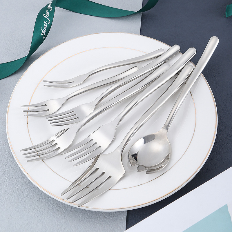 Amazon Moonlight Acero inoxidable vajilla occidental cuchillo, tenedor y cuchara restaurante comida occidental cuchara tenedor agitación café postre cuchara