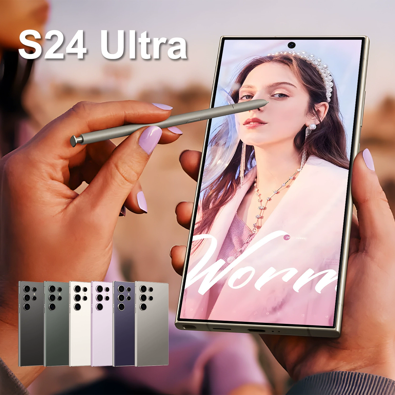 Смартфон S24+ Android, 7,3-дюймовый HD экран, встроенное перо, память 16+1Т