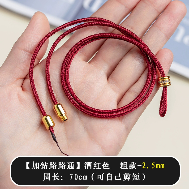 Ping An de alta gama cuerdas de collar colgante de oro cuerdas de mano tejida ocho tesoros brújula anillo cabeza de Buda