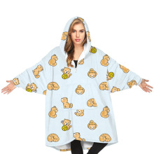 一件法兰绒家居服来图卫衣带拉链睡衣保暖舒适成人连帽衫