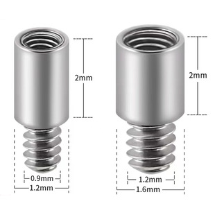 Crown Cow ASTMF-136 Titanium 14G16G Extension Rod 2mm Suitable for Internal Thread Puncture Jewelry Tongue Nail Lip Nail
