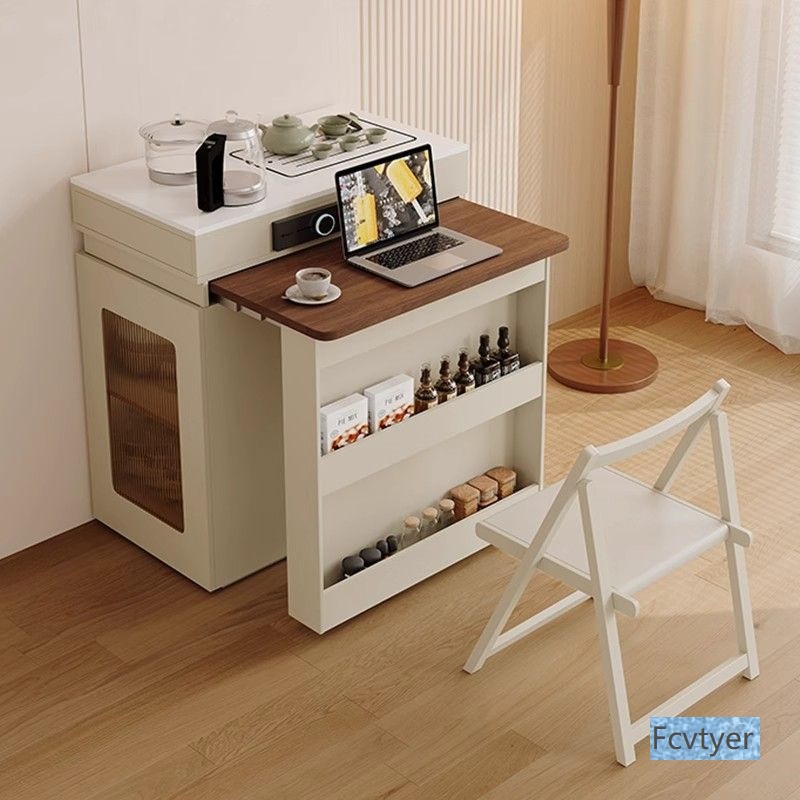 Langyu Jia Retractable Dining Table 2025 All-In-One Home Cream Restaurant Multi-Functional Island Folding Small Apartment New Dining Table