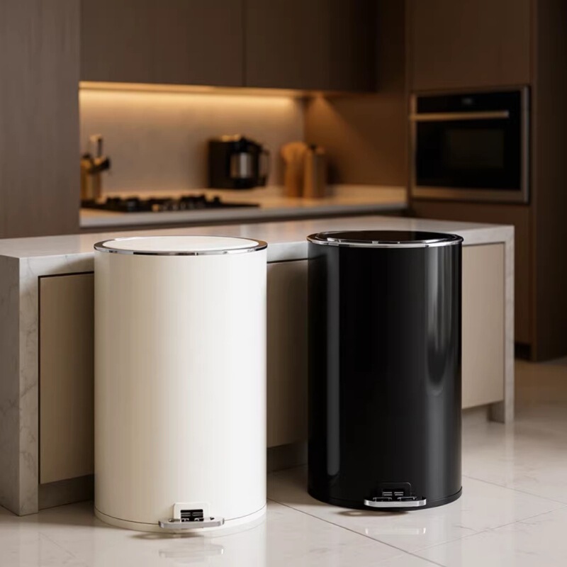 High-Looking, Stylish Household Storage Bin for Living Room, Bathroom, and Kitchen, Large Capacity, with Lid, Foot-Operated Stainless Steel Trash Can High-Looking, Stylish Household Storage Bin for Living Room, Bathroom, and Kitchen, Large Capacity, with Lid, Foot-Operated Stainless Steel Trash Can