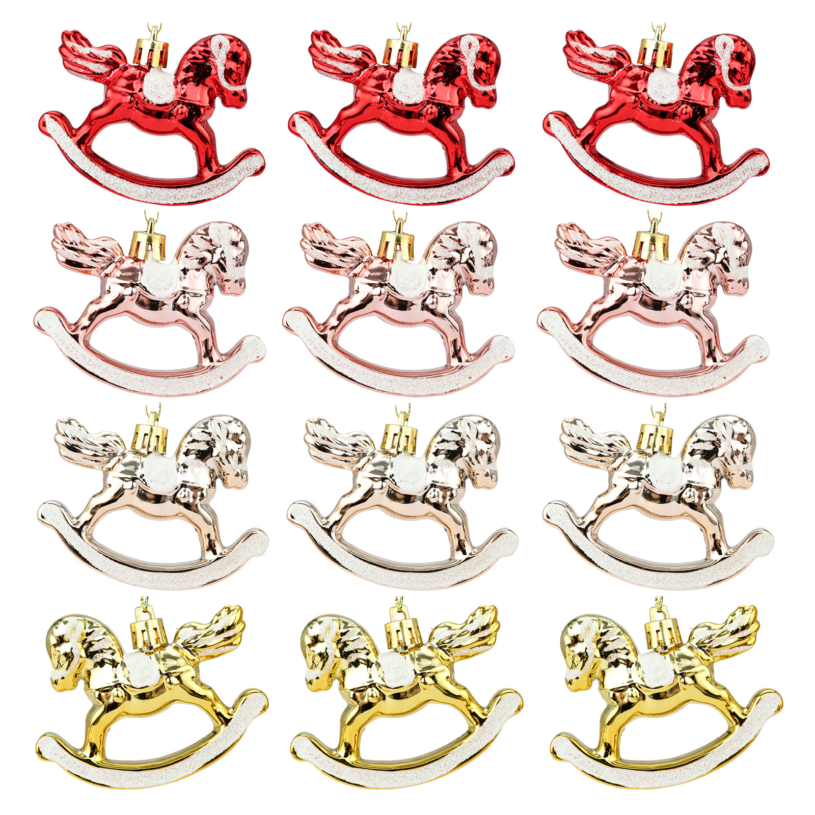 Jul trojansk häst Juldekoration ljusmålad plast galvaniserad julgranshänge julklapp_voghion.com