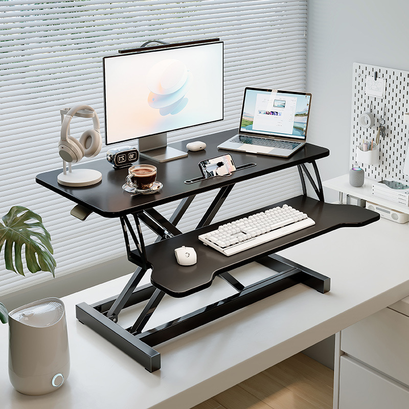 Standing Adjustable Computer Workstation Desktop Stand Height-Adjustable Office Laptop Monitor Pneumatic Desktop